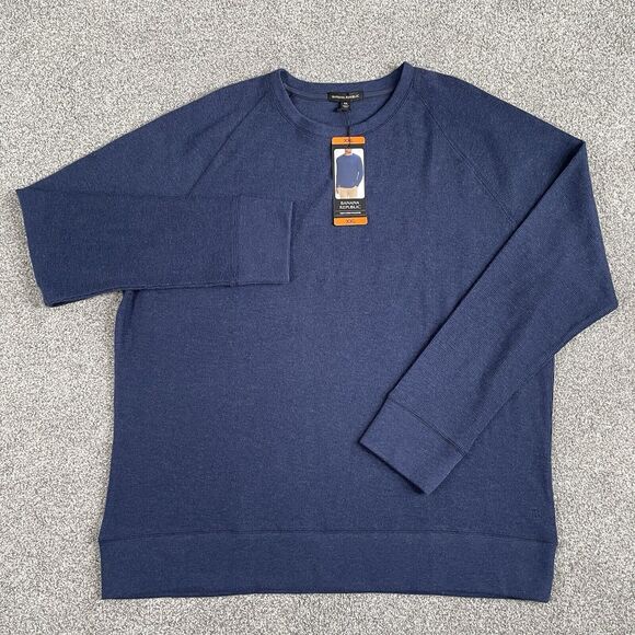 Banana Republic Mens Crew Neck Pullover Sweater Navy Blue Size XXL 2XL New - Picture 1 of 11